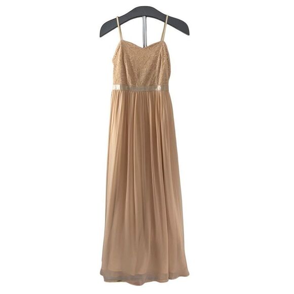 DRESS TALES Sweetheart Chiffon Aline Dress in Champagne Size Small NEW - Picture 5 of 13